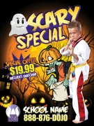 Martial Arts Halloween Ad cards Karate