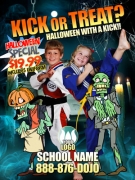 Halloween Karate Ad Cards Martial Arts Kick or Treat